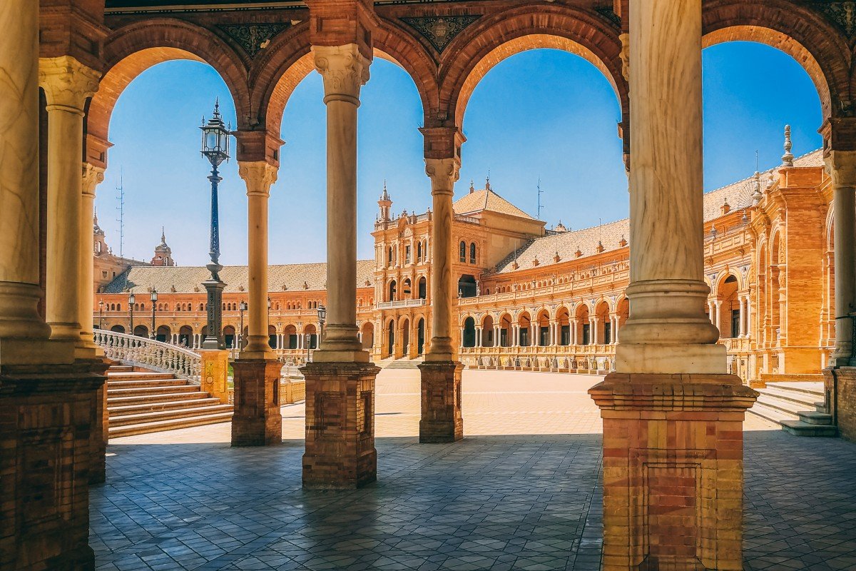 beautiful view plaza de espana seville spain (1)