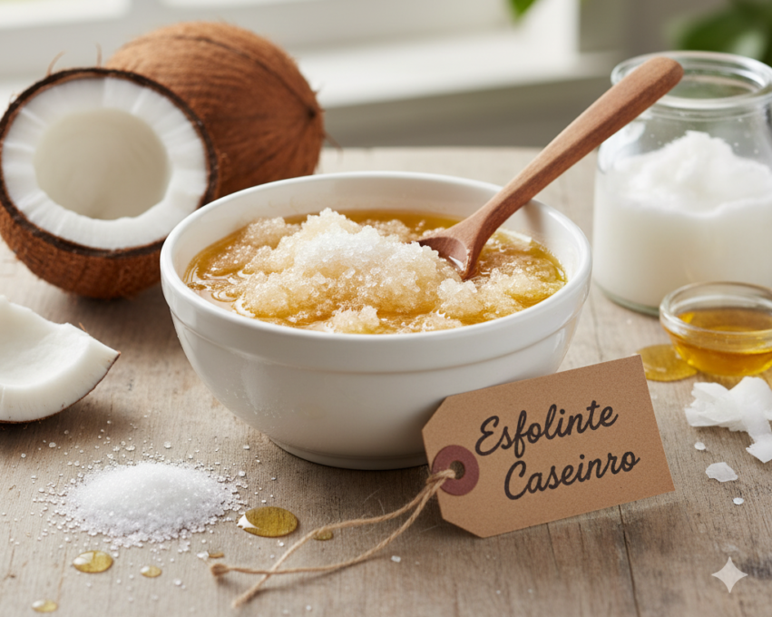 Esfoliante-de-Acucar-Cristal-com-Oleo-de-Coco-1 5 Esfoliantes Caseiros que Realmente Funcionam se sua Pele Está Áspera?