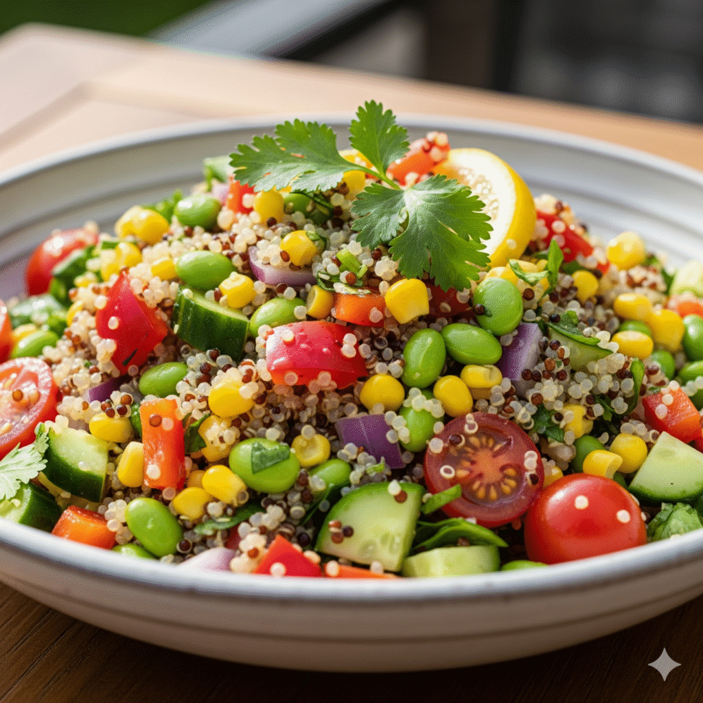 Salada-de-Quinoa-com-Vegetais-Coloridos-1024x1024 10 Receitas Para Diabéticos Que Controlam Glicemia Naturalmente