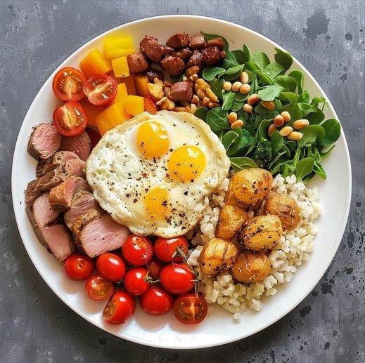 Prato-com-alimentos-ricos-em-proteina-para-hipertrofia-em-homens-apos-40-anos-jpg Ganhar Massa Muscular Após os 40: Guia Definitivo